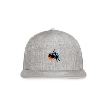 colorful drum graffiti with drumsticks - Snapback Baseball Cap - heather gray - Front