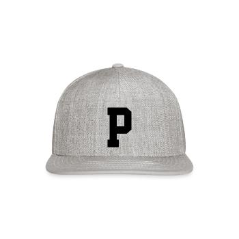 Monogram Superstar Initial letter P - Snapback Baseball Cap - heather gray - Front