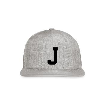 Monogram Superstar Initial letter J - Snapback Baseball Cap - heather gray - Front