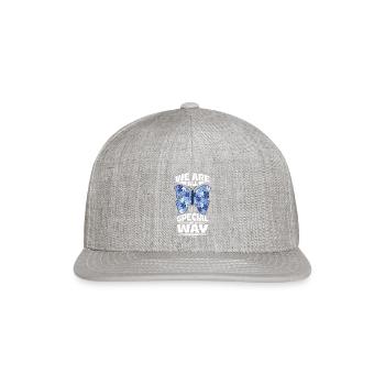 Autist autism awareness butterfly puzzle - Snapback Baseball Cap - heather gray - Front