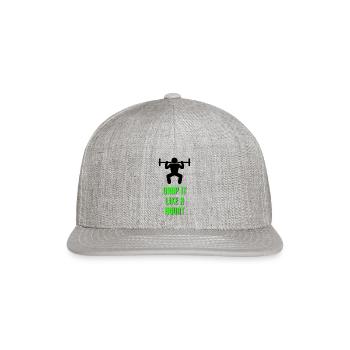 Drop It Like A Squat - Snapback Baseball Cap - heather gray - Front