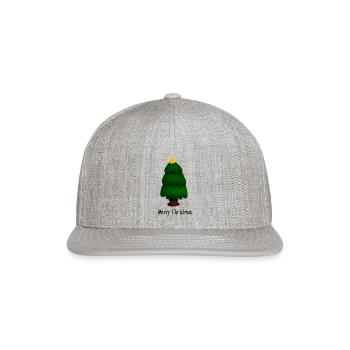 Merry ChristmasTree - Snapback Baseball Cap - heather gray - Front