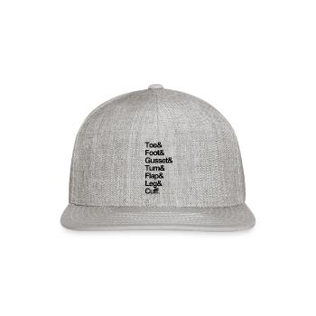 Toe Up Sock List - Snapback Baseball Cap - heather gray - Front