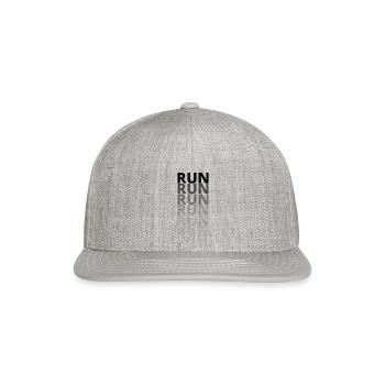 RUN - Snapback Baseball Cap - heather gray - Front
