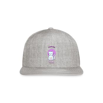 I Love You Purry Much - Snapback Baseball Cap - heather gray - Front