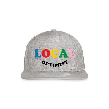 Local Optimist Sweatshirt - Snapback Baseball Cap - heather gray - Front