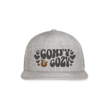 Comfy And Cozy Funny Winter Season Holiday - Snapback Baseball Cap - heather gray - Front