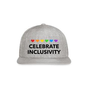 Celebrate Inclusivity - Snapback Baseball Cap - heather gray - Front