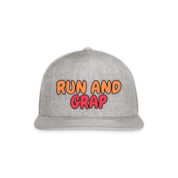 Run And Grab - Snapback Baseball Cap - heather gray - Front