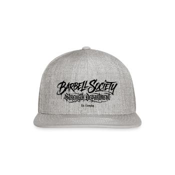 Barbell Society Strength Department T-shirt - Snapback Baseball Cap - heather gray - Front