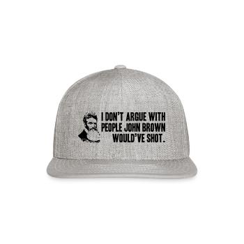 john brown - Snapback Baseball Cap - heather gray - Front