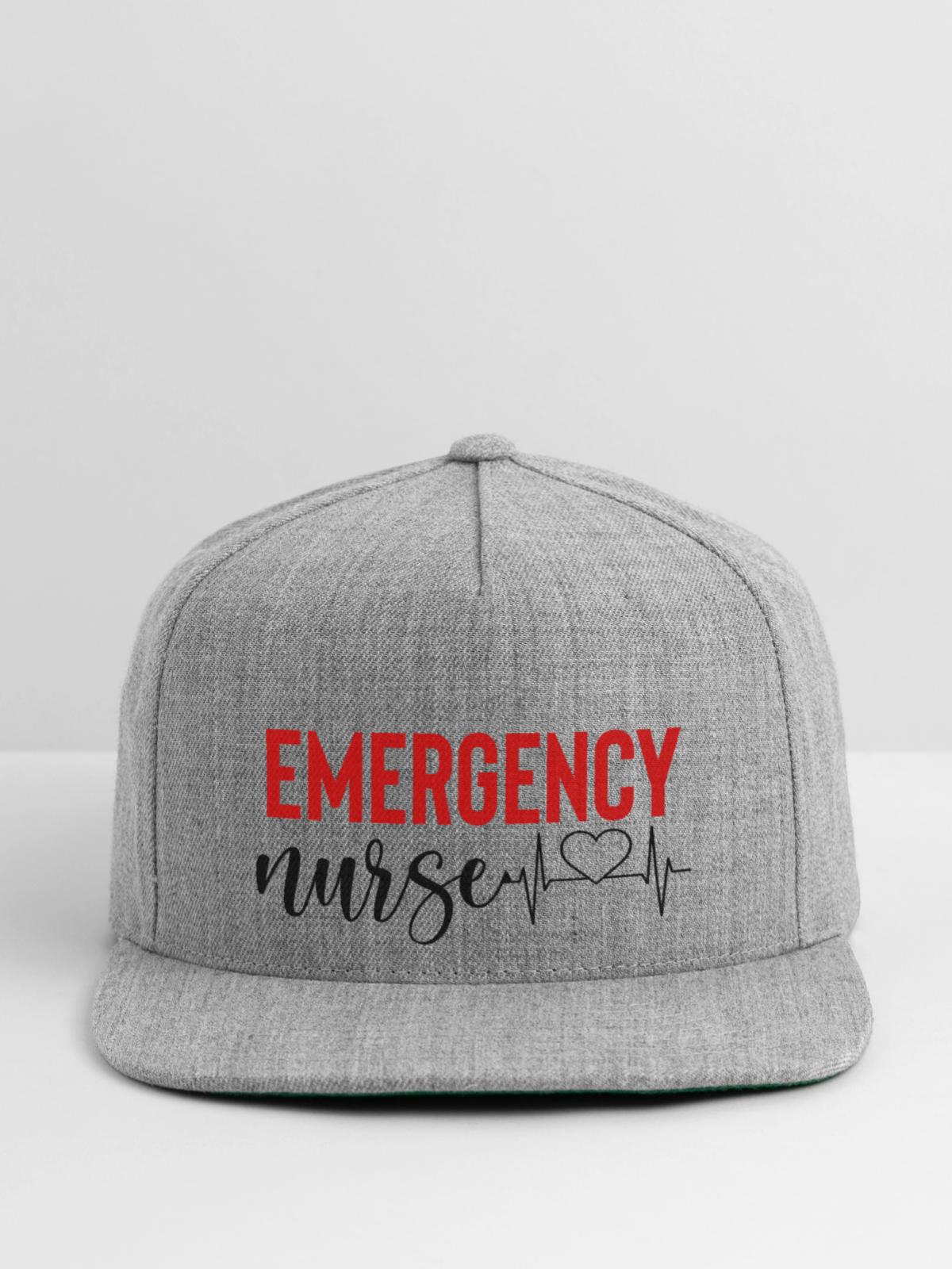 Emergency Nurse - Snapback Baseball Cap - heather gray - Front