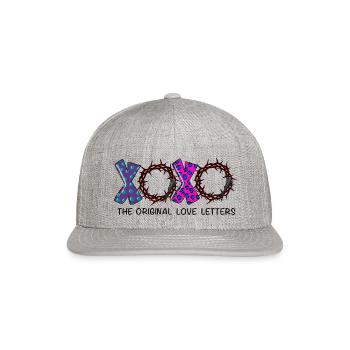 Christian Religious Crown Love Easter - Snapback Baseball Cap - heather gray - Front