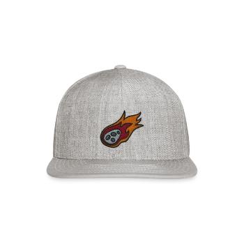 Flaming meteor embroidered - Snapback Baseball Cap - heather gray - Front