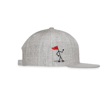 Walking Red Flag - Snapback Baseball Cap - heather gray - Right