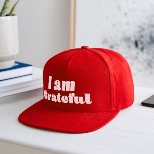 I Am Grateful Affirmation Quote Merch - Snapback Baseball Cap