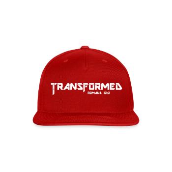 Romans 12 2 Transformed - Snapback Baseball Cap - red - Front