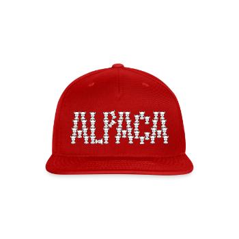 Cute alpaca typography - Snapback Baseball Cap - red - Front