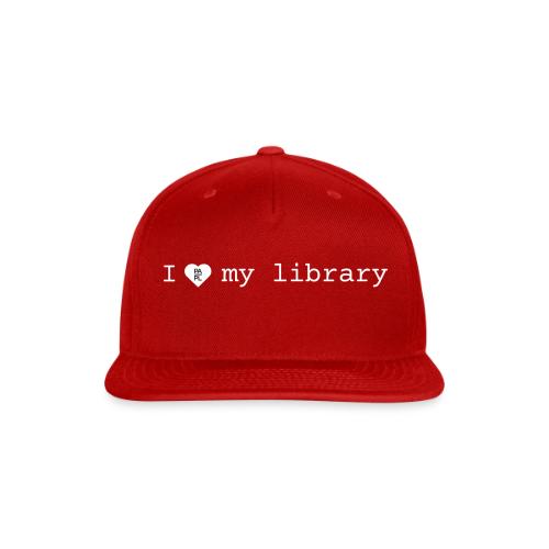 I Love My Library in White - Snapback Baseball Cap