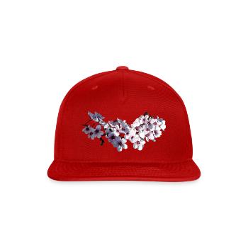 Sprig of Cherry Blossoms - Snapback Baseball Cap - red - Front