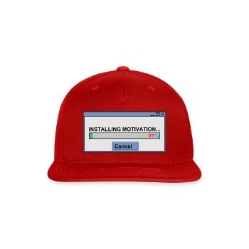 Retro Pixel Art Installing Motivation 1% - Snapback Baseball Cap - red - Front