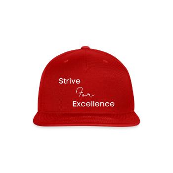 Strive For Excellence White - Snapback Baseball Cap - red - Front