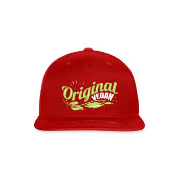Veganism And Eat Green Original Vegan - Snapback Baseball Cap - red - Front