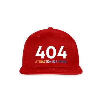 404 Aro Ace Attraction Not Found. Aroace Pride. - Snapback Baseball Cap - red - Front