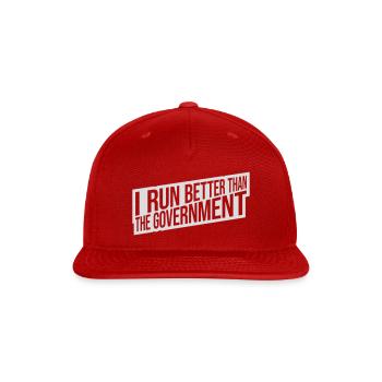 run better than government - Snapback Baseball Cap - red - Front