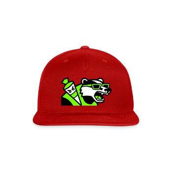 Badger School Cone Mascot - Snapback Baseball Cap - red - Front