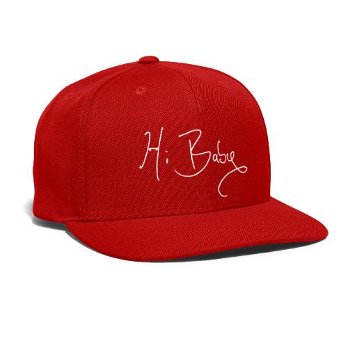 Hi Baby Handwriting (White) - Snapback Baseball Cap