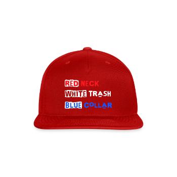 Red White Blue Collar Patriotic Retro - Snapback Baseball Cap - red - Front