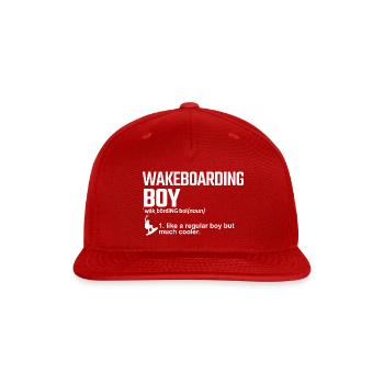 Wakeboarding Boy - Snapback Baseball Cap - red - Front