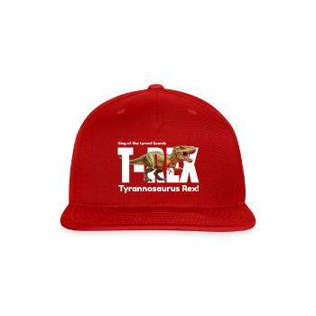 T-Rex Dinosaur Prehistoric Predator - Snapback Baseball Cap - red - Front