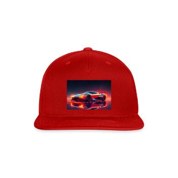 Futuristic sports supercar - Snapback Baseball Cap - red - Front