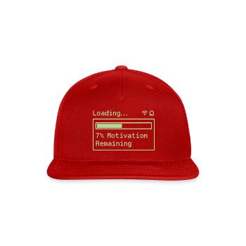 Loading... 7% Motivation Remaining - Snapback Baseball Cap - red - Front