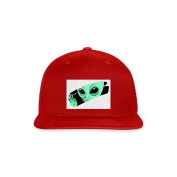 Mint Alien Wave Graphic - Snapback Baseball Cap - red - Front