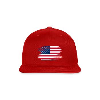 Distressed United States Flag US - Snapback Baseball Cap - red - Front