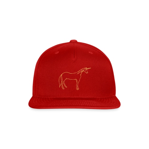 unicorn gold outline - Snapback Baseball Cap