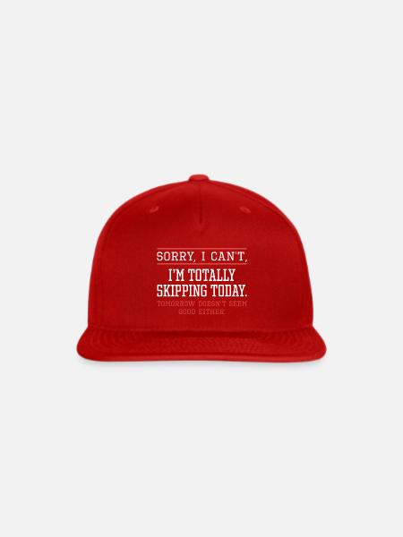 Skipping Today - Snapback Baseball Cap - red