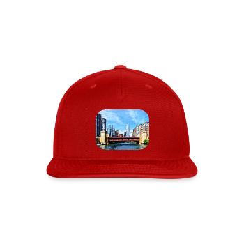 Chicago IL - Lake Shore Drive Bridge - Snapback Baseball Cap - red - Front