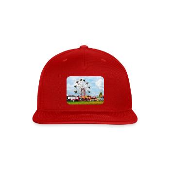 Ferris Wheel Against Blue Sky - Snapback Baseball Cap - red - Front
