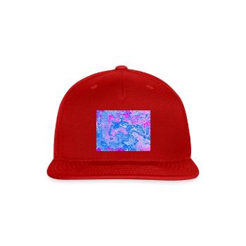Neon Marble Swirl Tie-Dye - Snapback Baseball Cap - red - Front