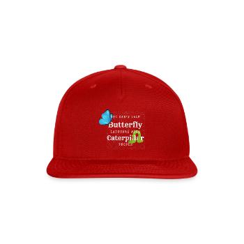 Butterfly Language Tee - Snapback Baseball Cap - red - Front