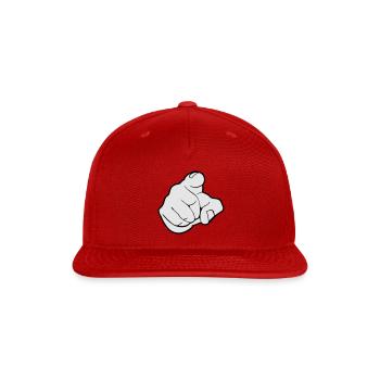 Finger - forefinger - pointing finger - Snapback Baseball Cap - red - Front