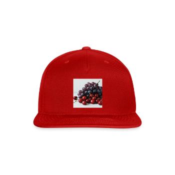 Berry Cluster Autumn Print - Snapback Baseball Cap - red - Front