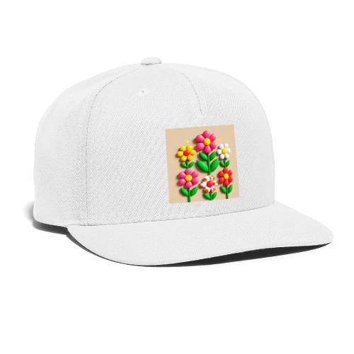 3D Flowers and Butterflies in Amber, Floral Design - Snapback Baseball Cap