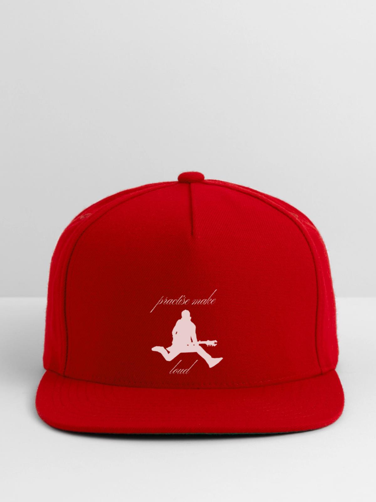 Practise_Make_Loud_-1- - Snapback Baseball Cap - red - Front