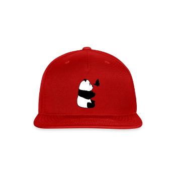 Whimsical Panda - Snapback Baseball Cap - red - Front