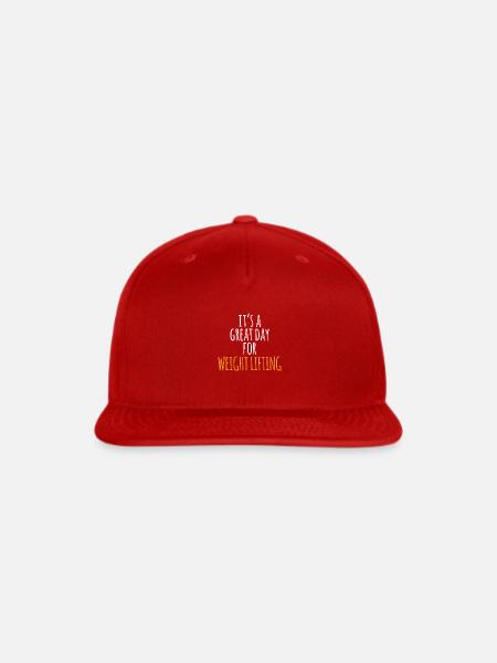 It s A Great Day For Weight Lifting - Snapback Baseball Cap - red
